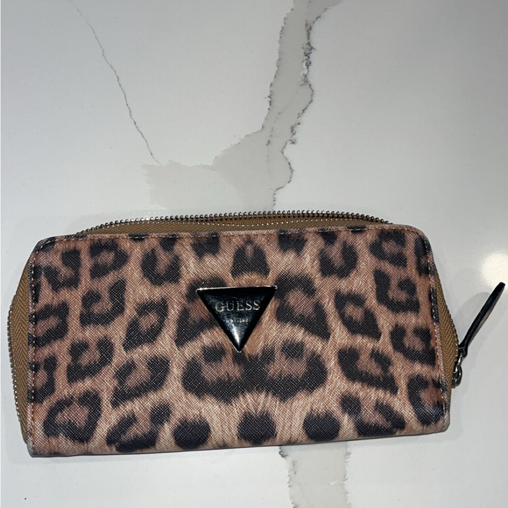Womens Leopard Print Vintage Guess Wallet Y2K Classic